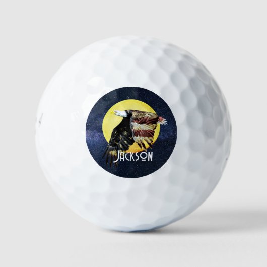 Patriotischer Rotbarsch, Weißer und Blauer Adler Golfball (Vorderseite)