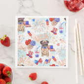 PATRIOTISCHER ROTER WEISSER BLAU 4. JULI SERVIETTE (Beispiel)