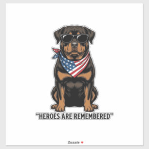 Patriotischer Rottweiler Held Hund Vintage Design_ Aufkleber