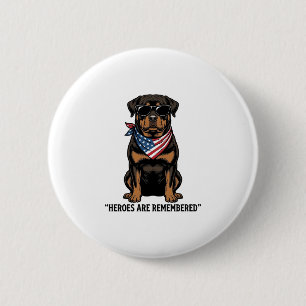 Patriotischer Rottweiler Held Hund Vintage Design_ Button