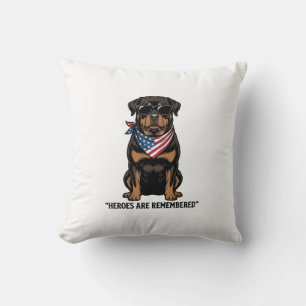 Patriotischer Rottweiler Held Hund Vintage Design_ Kissen