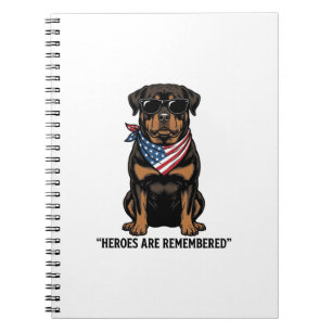 Patriotischer Rottweiler Held Hund Vintage Design_ Notizblock