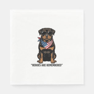 Patriotischer Rottweiler Held Hund Vintage Design_ Serviette