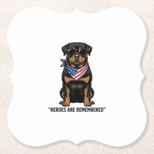 Patriotischer Rottweiler-Held-Hund Vintage-Design_ Untersetzer