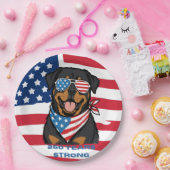 Patriotischer Rottweiler-Papierteller Pappteller (Party)