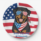 Patriotischer Rottweiler-Papierteller Pappteller (Vorderseite)