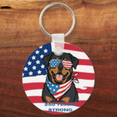 Patriotischer Rottweiler Schlüsselanhänger (Vorderseite)