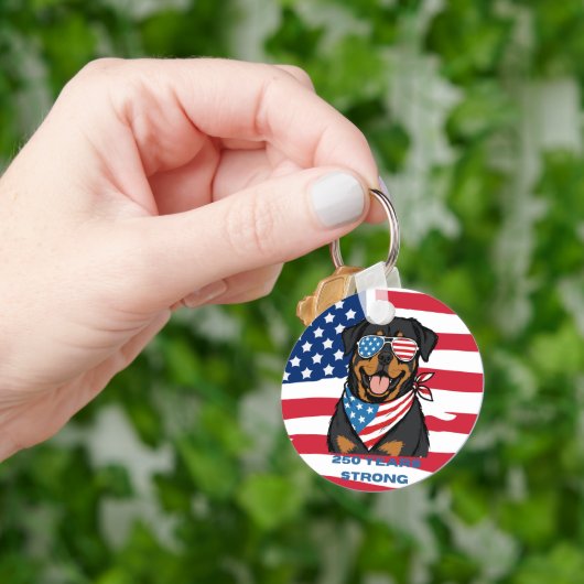 Patriotischer Rottweiler Schlüsselanhänger (Hand)