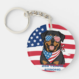 Patriotischer Rottweiler  Schlüsselanhänger