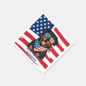 Patriotischer Rottweiler Serviette (Ecke)