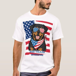 Patriotischer Rottweiler  T-Shirt