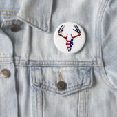 Patriotischer Rotwild-Jagdschädel Button (Beispiel)