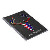 Patriotischer Rotwild-Jagdschädel Notizblock (Rechte Seite)