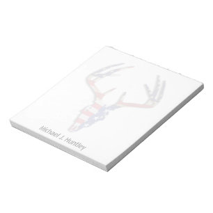 Patriotischer Rotwild-Jagdschädel Notizblock