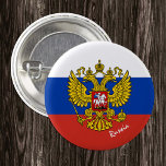 Patriotischer Russland-Knopf, Emblem, Russische Fl Button<br><div class="desc">Buttons: Patriotisches Russland,  Emblem & Russische Flagge - Liebe meines Landes,  Reise,  Urlaub,  Nationalpatrioten / Sportfans</div>