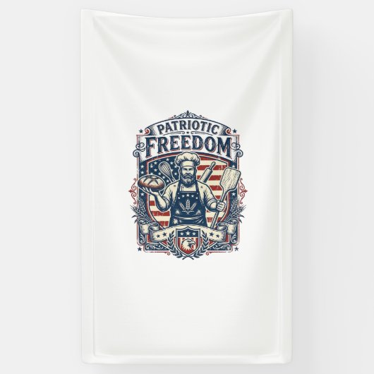 Patriotischer Sauerteigbäcker Banner (Vertikal)