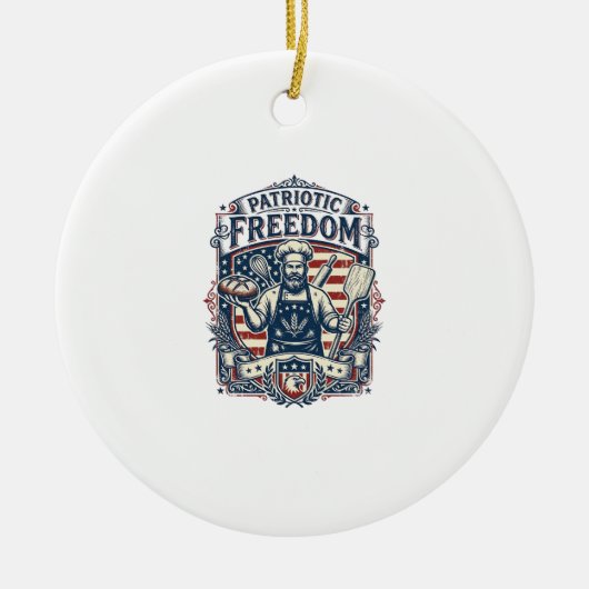 Patriotischer Sauerteigbäcker Keramik Ornament (Vorne)