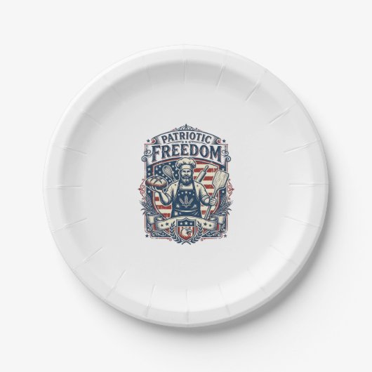 Patriotischer Sauerteigbäcker Pappteller (Vorderseite)