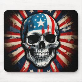 "Patriotischer Schädel: Rebellion der US Flagge Mousepad