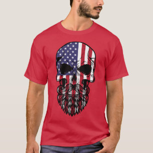 Patriotischer Schädel - US-amerikanischer Premium- T-Shirt