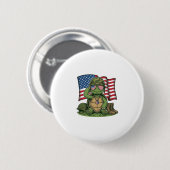 Patriotischer Schildkröten-Gruß Vektor-Design_1 Button (Vorne & Hinten)