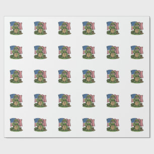 Patriotischer Schildkröten-Gruß Vektor-Design_1 Geschenkpapier
