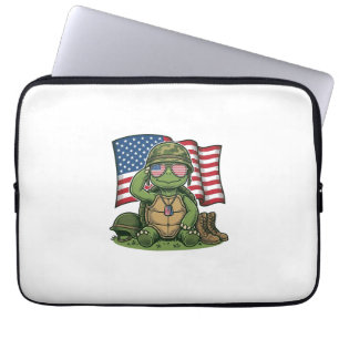 Patriotischer Schildkröten-Gruß Vektor-Design_1 Laptopschutzhülle