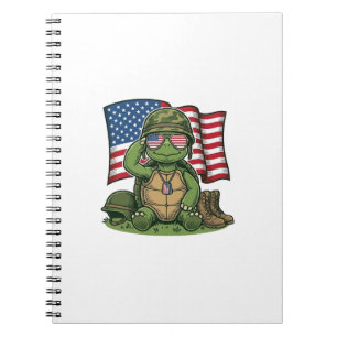 Patriotischer Schildkröten-Gruß Vektor-Design_1 Notizblock