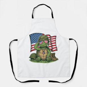 Patriotischer Schildkröten-Gruß Vektor-Design_1 Schürze