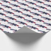 patriotischer Schmetterling auf Weiß Geschenkpapier (Ecke)