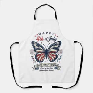 Patriotischer Schmetterling Frohes 4. Juli-Shirt-D Schürze