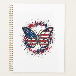 Patriotischer Schmetterling Vintage-Stich Vektor-D Planer