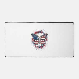 Patriotischer Schmetterling Vintage-Stich Vektor-D Schreibtischunterlage