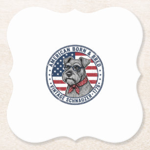 Patriotischer Schnauzer Hund Vintage Untersetzer