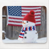 Patriotischer Schneemann mit einer amerikanischen Mousepad (Vorne)