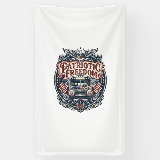 Patriotischer Schulbusfahrer Banner (Vertikal)