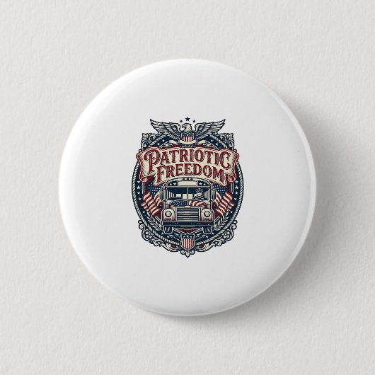 Patriotischer Schulbusfahrer Button (Vorderseite)