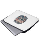 Patriotischer Schulbusfahrer Laptopschutzhülle (Vorne Knopf)