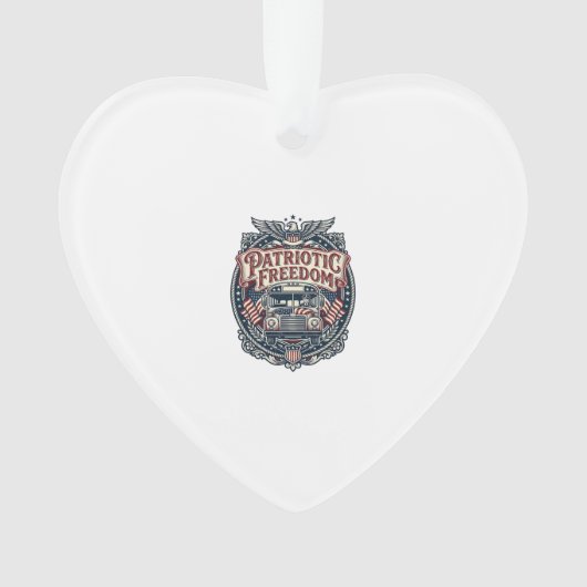 Patriotischer Schulbusfahrer Ornament (Vorderseite)