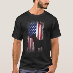 Patriotischer Schwarzer Lab Amerikanischer Flaggen T-Shirt