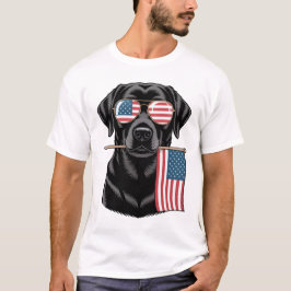 Patriotischer schwarzer Labradors T-Shirt