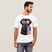 Patriotischer schwarzer Labradors T-Shirt (Vorne ganz)