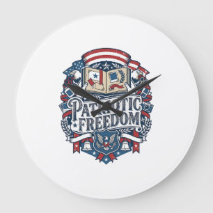 Patriotischer Scrapbooker Vektorgrafik T-Shirt_1 Große Wanduhr