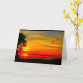 Patriotischer Seewinnebago-Sonnenuntergang, der an Karte (Gelbe Blume)