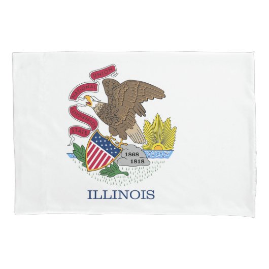 Patriotischer Single Pillowcase Fahne von Illinois Kissenbezug (Vorderseite)