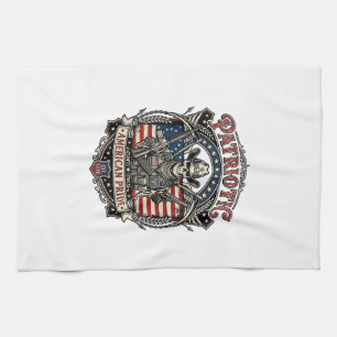 Patriotischer Skelett-Cowboy Dunkler Patriot Skele Geschirrtuch