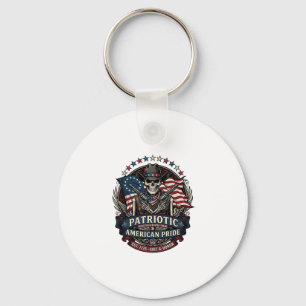 Patriotischer Skelett-Cowboy Dunkler Patriot Skele Schlüsselanhänger