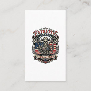 Patriotischer Skelett Cowboy Dunkler Patriot Skele Visitenkarte