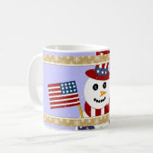 Patriotischer Snowman mit Tasse der Flagge - Cup (Vorderseite Links)