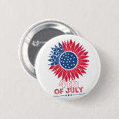 Patriotischer Sonnenblumenblume Amerikanische Unab Button (Vorne & Hinten)